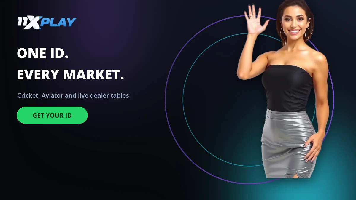 11xplay verified cricket exchange ID banner with live odds and Play Now action
