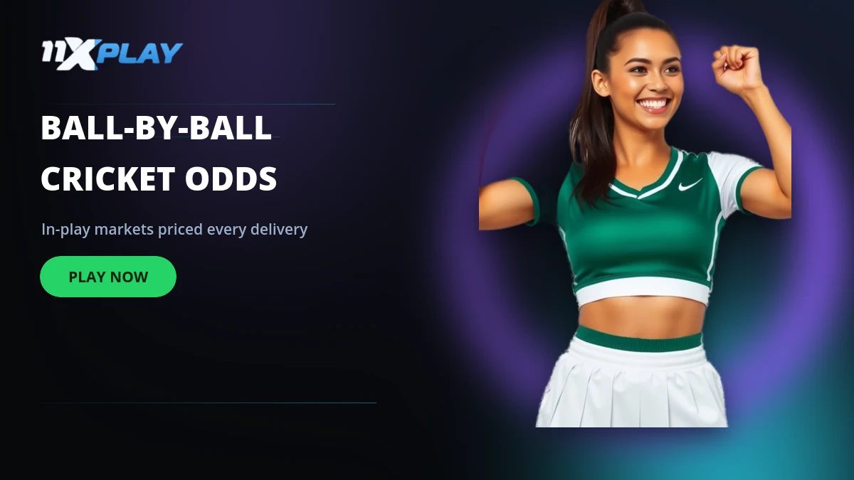 11xplay live in-play cricket board with match odds and next-over runs during a T20 chase